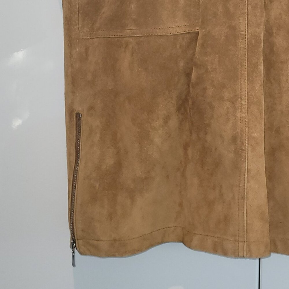 Danier Tan Suede Cargo Skirt Size 4 - Picture 8 of 9